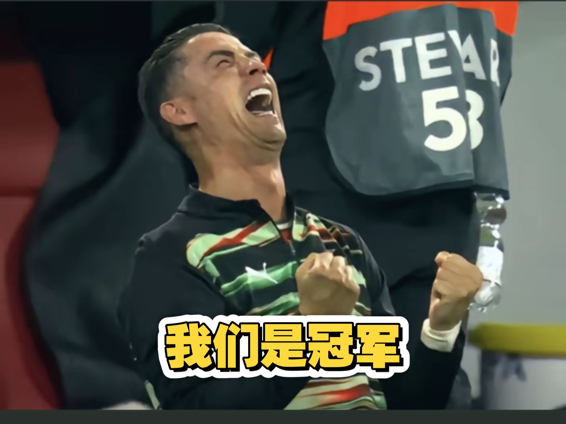 包含C罗在混合区接受采访实，B费为他送上欧国联奖杯的词条